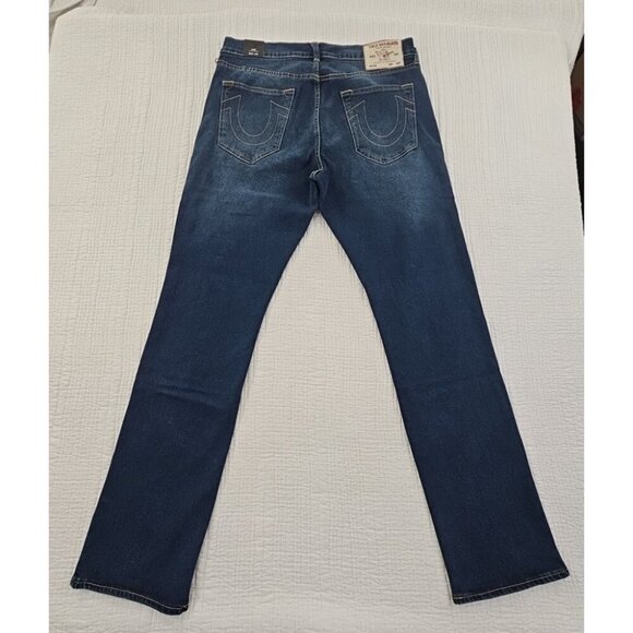 True Religion Ricky Jeans Men's 34 x 34 Relaxed Straight Blue Denim NWT Flap Pkt - Picture 2 of 16
